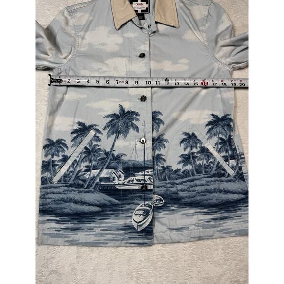 LAUREN Naval Supply Company P/S Cotton Blue Button Up Boat Sail Shirt Jacket - Picture 6 of 8